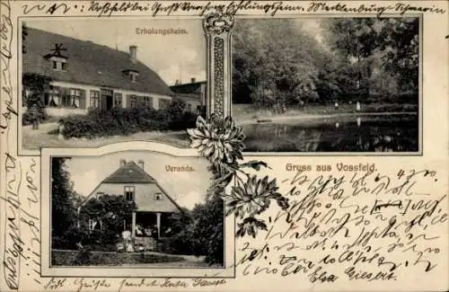 Ak Vossfeld Rosenow in Mecklenburg, Erholungsheim, Veranda