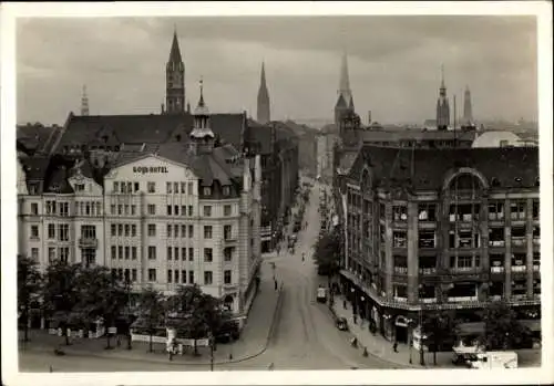 Ak Hamburg, Spitalerstraße und Türme der Stadt