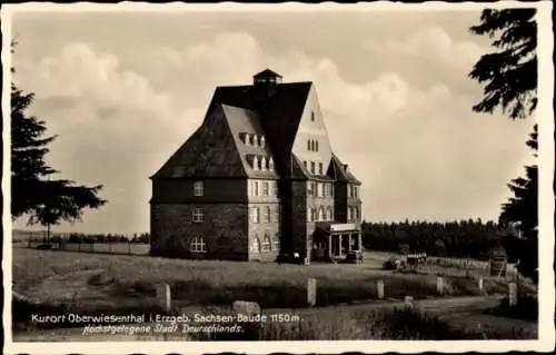 Ak Oberwiesenthal im Erzgebirge, Sachsen Baude, H. Janssen