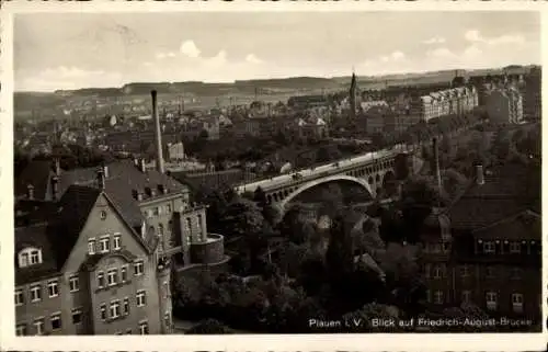 Ak Plauen im Vogtland, Friedrich-August-Brücke