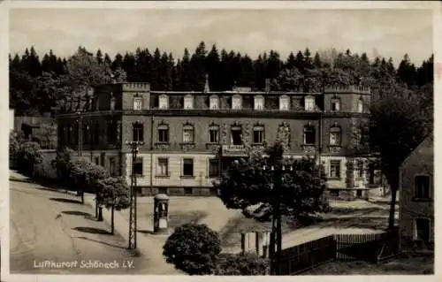 Ak Schöneck im Vogtland Sachsen, Partie am Albertplatz, Blick auf Schützenhaus