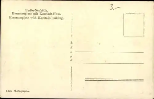 Ak Berlin Neukölln, Hermannplatz, Karstadt-Haus