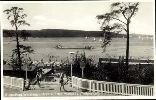 Ak Berlin Zehlendorf Wannsee, Teilansicht vom See