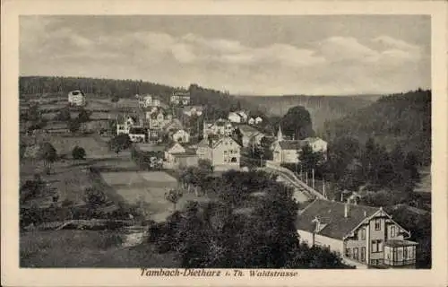 Ak Tambach Dietharz in Thüringen, Waldstraße