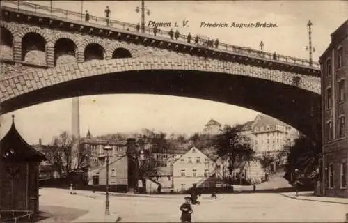 Ak Plauen im Vogtland, Partie bei der Friedrich August Brücke