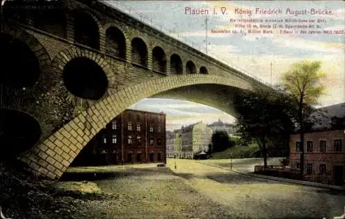 Ak Plauen im Vogtland, Friedrich August Brücke