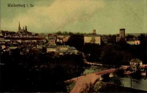 Ak Waldenburg in Sachsen, Panoramablick auf die Stadt