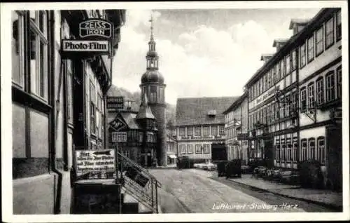 Ak Stolberg Südharz, Straßenpartie, Fotogeschäft, Hotel Zum Kanzler, Apotheke