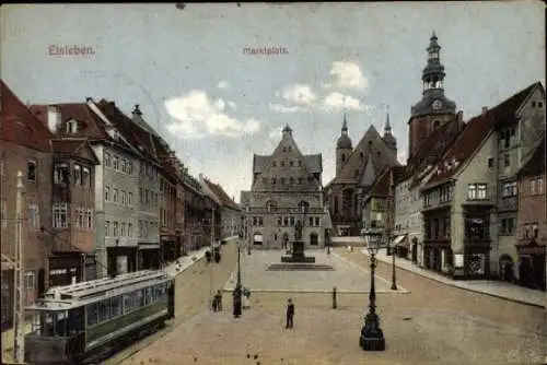 Ak Lutherstadt Eisleben, Marktplatz