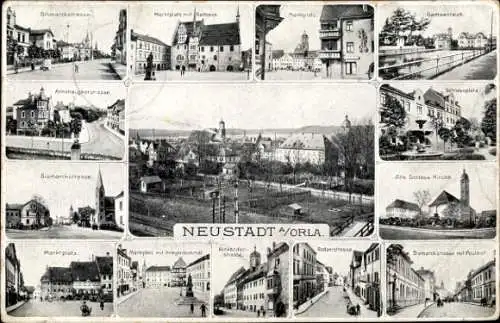 Ak Neustadt an der Orla, Stadtansichten, Kirche, Schloss