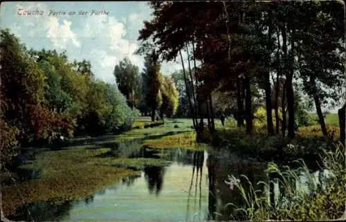 Ak Taucha in Nordsachsen, Parthe, Flusslandschaft