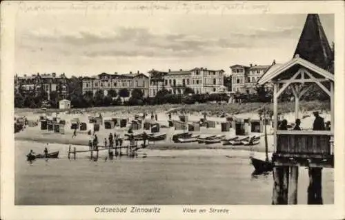 Ak Ostseebad Zinnowitz auf Usedom, Villen am Strand