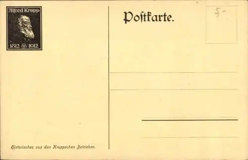 Künstler Ak Essen, Die Gußstahlfabrik, 1835, Alfred Krupp, Kruppsche Betriebe