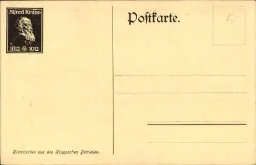 Künstler Ak Essen im Ruhrgebiet, Kruppsche Betriebe, die alten Stielhämmer 1835