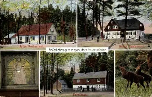 Ak Reudnitz Mohlsdorf Teichwolframsdorf in Thüringen, Weidmannsruhe, Forsthaus