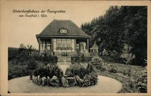 Ak Saalfeld, Unterkunftshaus der Feengrotten, Park, Wald