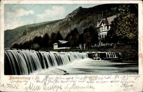 Ak Bad Blankenburg in Thüringen, Wasserfall