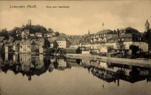 Ak Bad Lobenstein in Thüringen, Stadt vom Inselfelsen aus gesehen