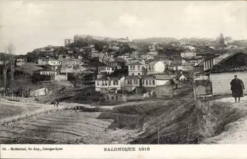 Ak Thessaloniki Saloniki Griechenland, Blick auf die Stadt 1916