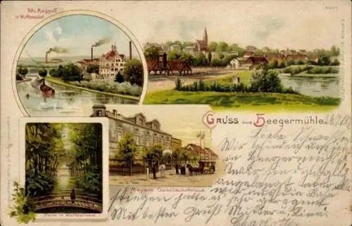 Litho Heegermühle Finow Eberswalde in der Mark, Park, Wolfswinkel, Villa Marggraff