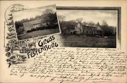 Ak Festenburg Altenau Schulenberg Clausthal Zellerfeld im Oberharz, Teilansichten, Gebäude