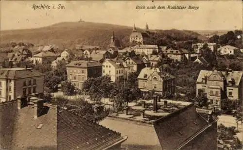 Ak Rochlitz an der Mulde Sachsen, Gesamtansicht, Blick nach dem Rochlitzer Berge