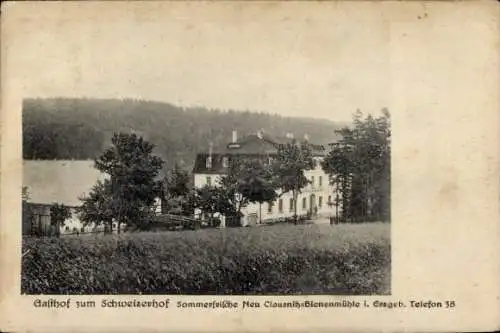 Ak Clausnitz Rechenberg Bienenmühle im Erzgebirge, Gasthof zum Schweizerhof