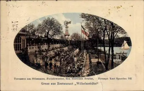 Passepartout Ak  Berlin Spandau Wilhelmstadt Pichelswerder, Restaurant Wilhelmshöhe