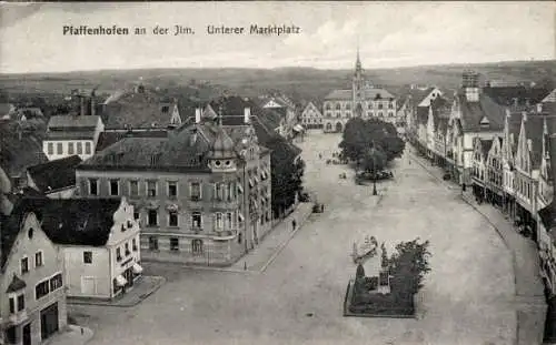 Ak Pfaffenhofen an der Ilm Oberbayern, Unterer Marktplatz