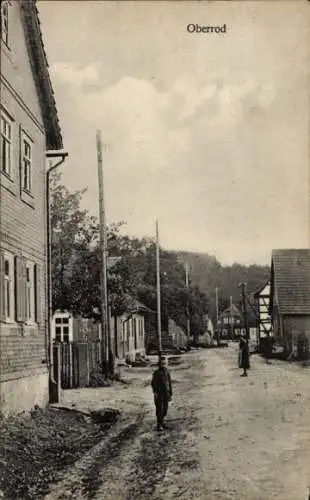 Ak Oberrod Schleusingen in Thüringen, Straßenpartie