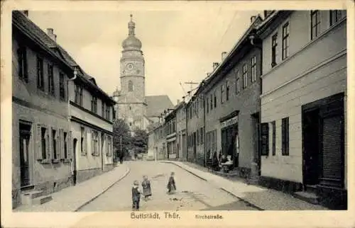 Ak Buttstädt in Thüringen, Kirchstraße, Kirche, Kinder