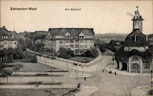 Ak Berlin Zehlendorf-West, Bahnhof