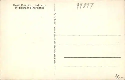 Ak Lutherstadt Eisenach in Thüringen, Hotel Der Rautenkranz, Autos