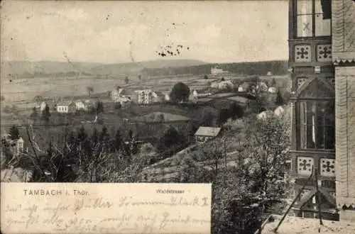 Ak Tambach Dietharz in Thüringen, Waldstraße, Panorama