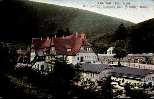 Ak Oberhof im Thüringer Wald, Bahnhof, Eingang zum Brandleitetunnel