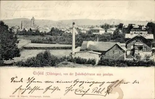 Ak Eisfeld in Thüringen, Panorama von der Bahnhofstraße aus gesehen