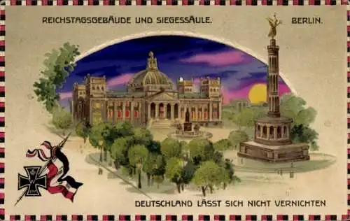 Halt gegen das Licht Ak Berlin Mitte, Reichstagsgebäude, Siegessäule