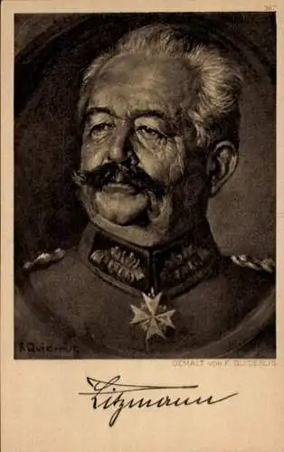 Künstler Ak Quidenus, Fritz, General Karl Litzmann, Portrait