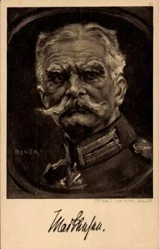 Künstler Ak Bauer, Karl, Generalfeldmarschall August von Mackensen, Portrait