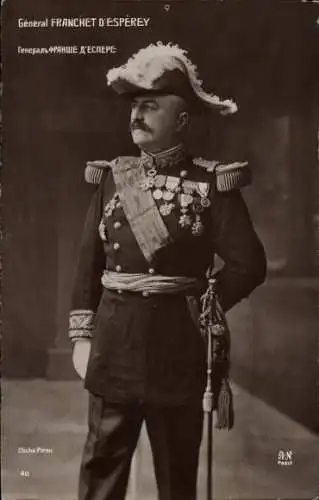 Ak General Franchet d’Espérey, Portrait, Uniform