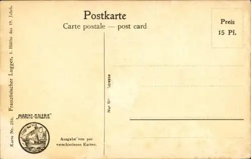 Künstler Ak Rave, Chr., Marine Galerie 286, Französischer Lugger, 1. Hälfte des 19. Jahrhunderts