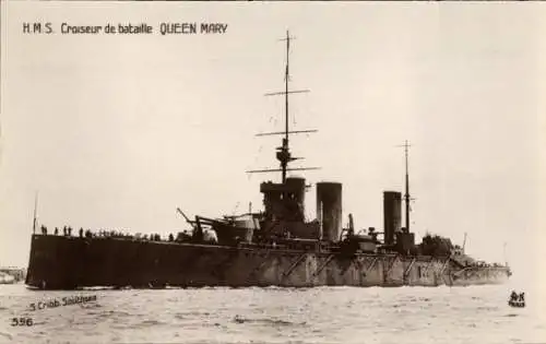 Ak Britisches Kriegsschiff Queen Mary, Britische Marine