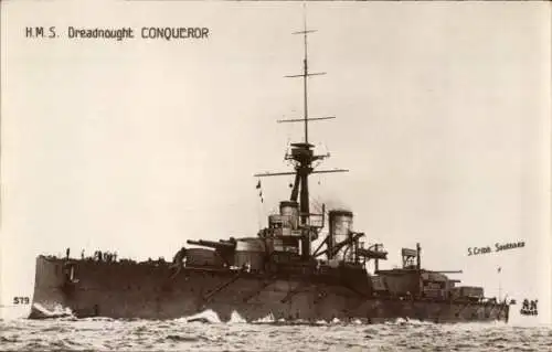 Ak Britisches Kriegsschiff, HMS Conqueror, Dreadnought