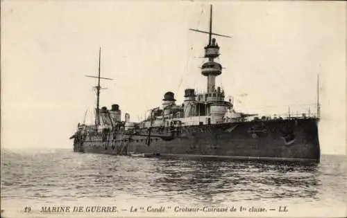 Ak Marine de Guerre Francaise, Le Conde, Croiseur cuirasse de 1re classe, französisches Kriegsschiff