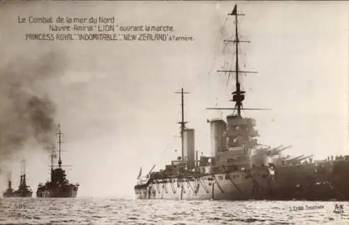 Ak Britische Kriegsschiffe, Princess Royal, Indomitable, New Zealand