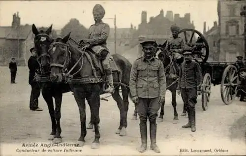 Ak Armee Anglo Indienne, Conducteur de voiture Indienne, indische Soldaten