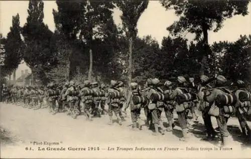 Ak Indian troops in France, indische Soldaten