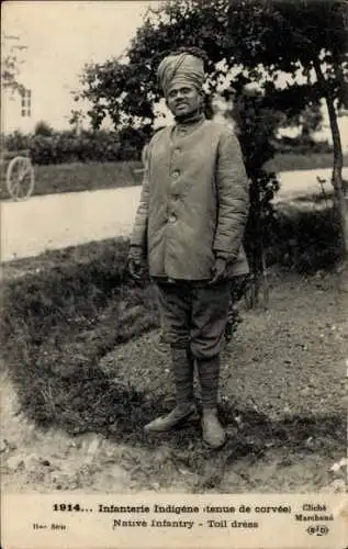 Ak Infanterie Indigene, tenue de corvec, Kolonialkrieger, I WK