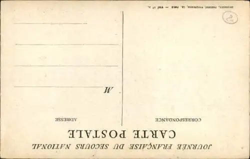 Künstler Ak Personen suchen Schutz bei Marianne, Allegorie, Journée Francaise du Secours National