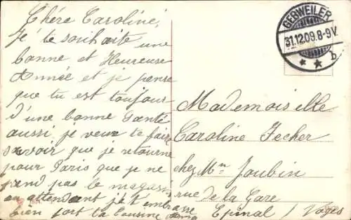 Ak Glückwunsch Neujahr, Schornsteinfeger, Frau